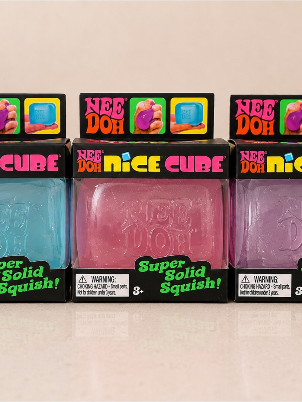 Nee Doh Nice Cube Squishy Toy - Pink